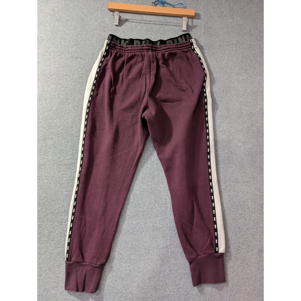PINK Victoria's Secret Burgundy Jogger Sweatpants Women's Medium Athleisure - Picture 2 of 10